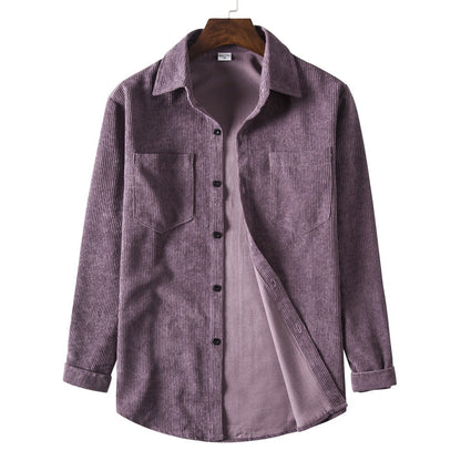 Herren Cordhemd Elegantes Design mit Knöpfen
