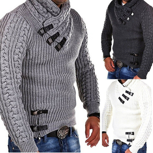 Herren Strickpullover Modern Asymmetrisch - IdealeKleiden