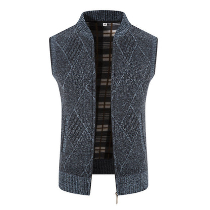 Herren Strickweste Modern Rautenmuster Elegantes Design - IdealeKleiden