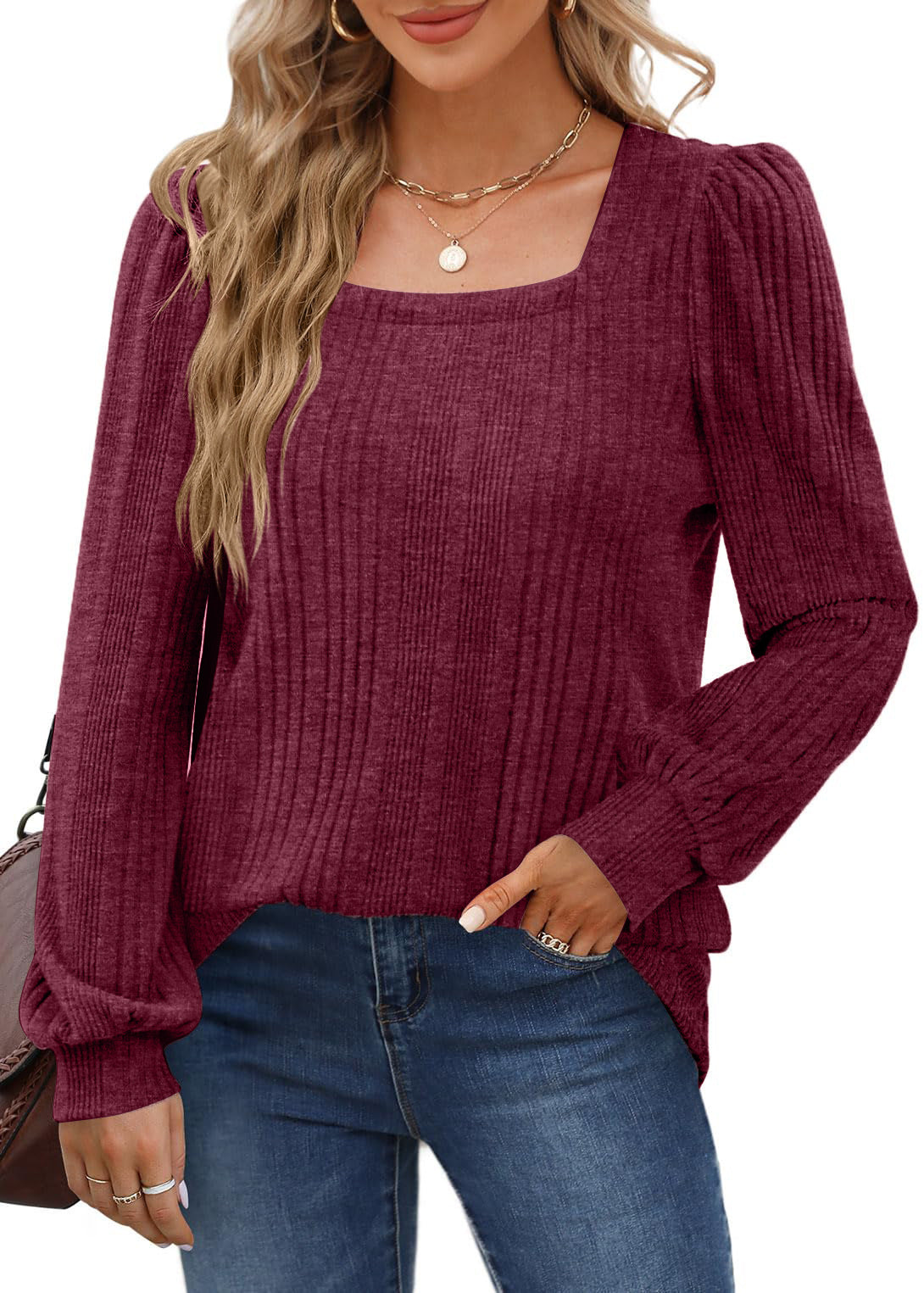 Modischer Damen Pullover Strukturiert Rippmuster