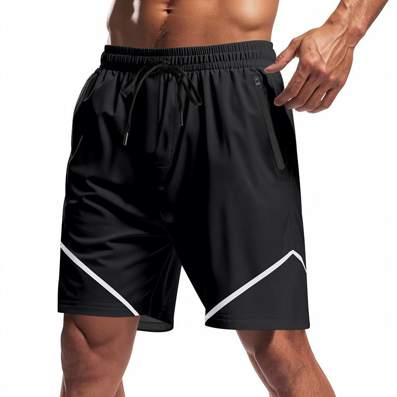 Herren Sportshorts Atmungsaktiv Mit Reißverschlusstaschen