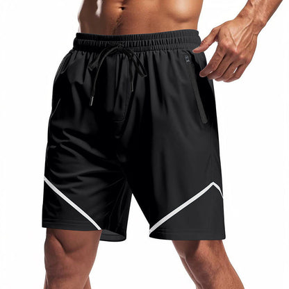 Herren Sportshorts Atmungsaktiv Mit Reißverschlusstaschen