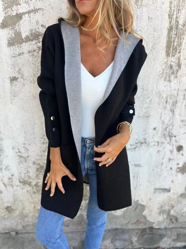 Kapuzenstrickjacke Weich Bequem Mit Taschen