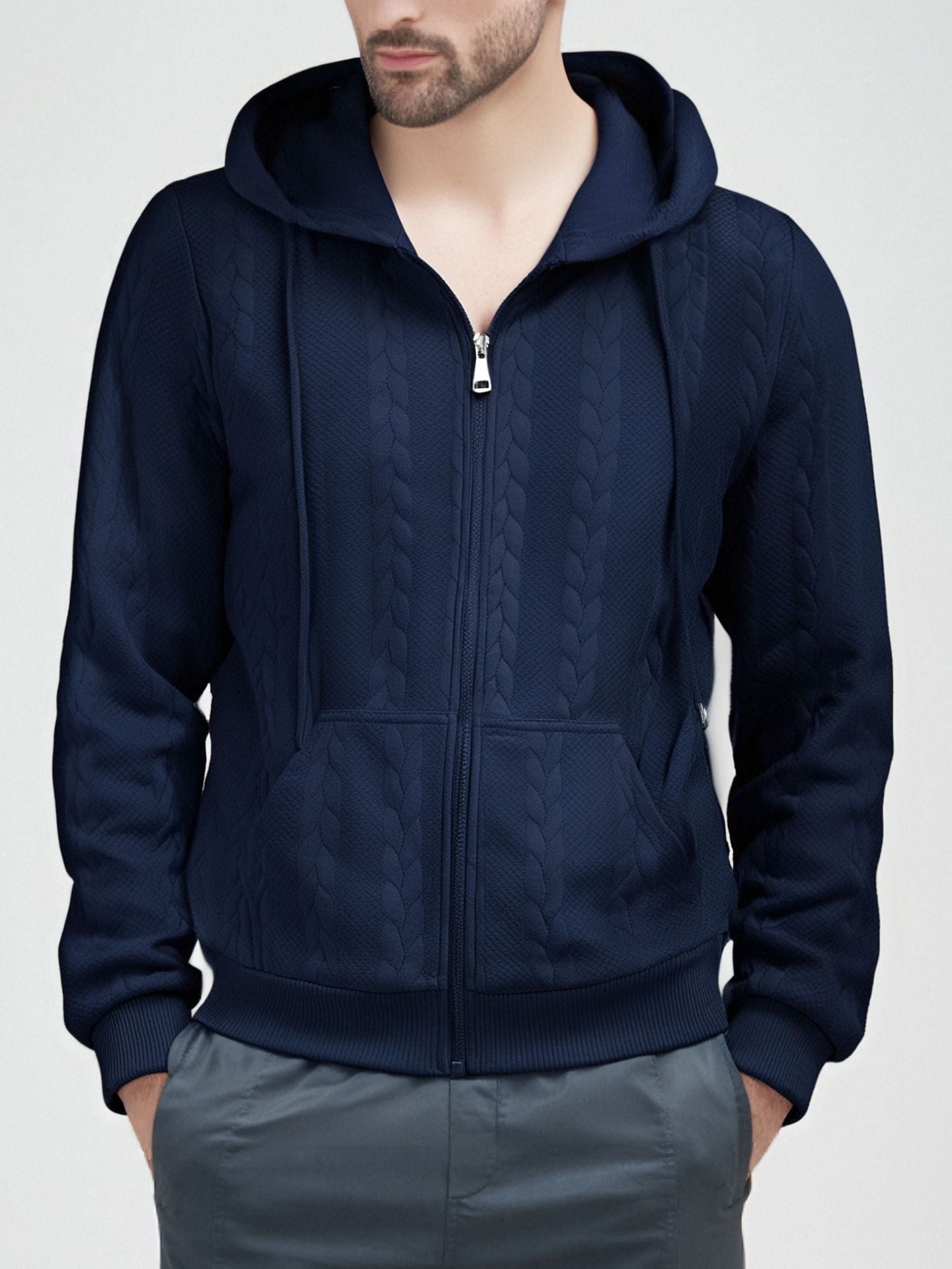 Herren Strickjacke Kapuze Warm Elegant