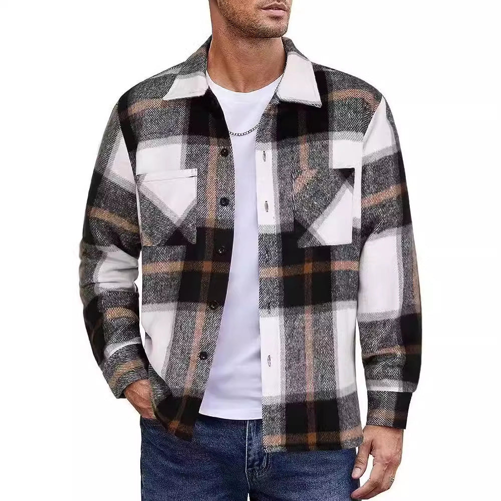 Herren Karo Hemdenjacke Lässig Casual - IdealeKleiden
