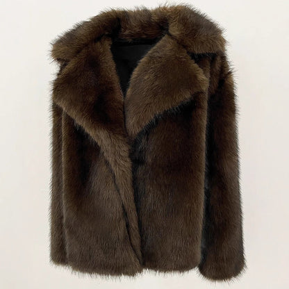 Damen Kunstpelz-Jacke Stylische Wintermode