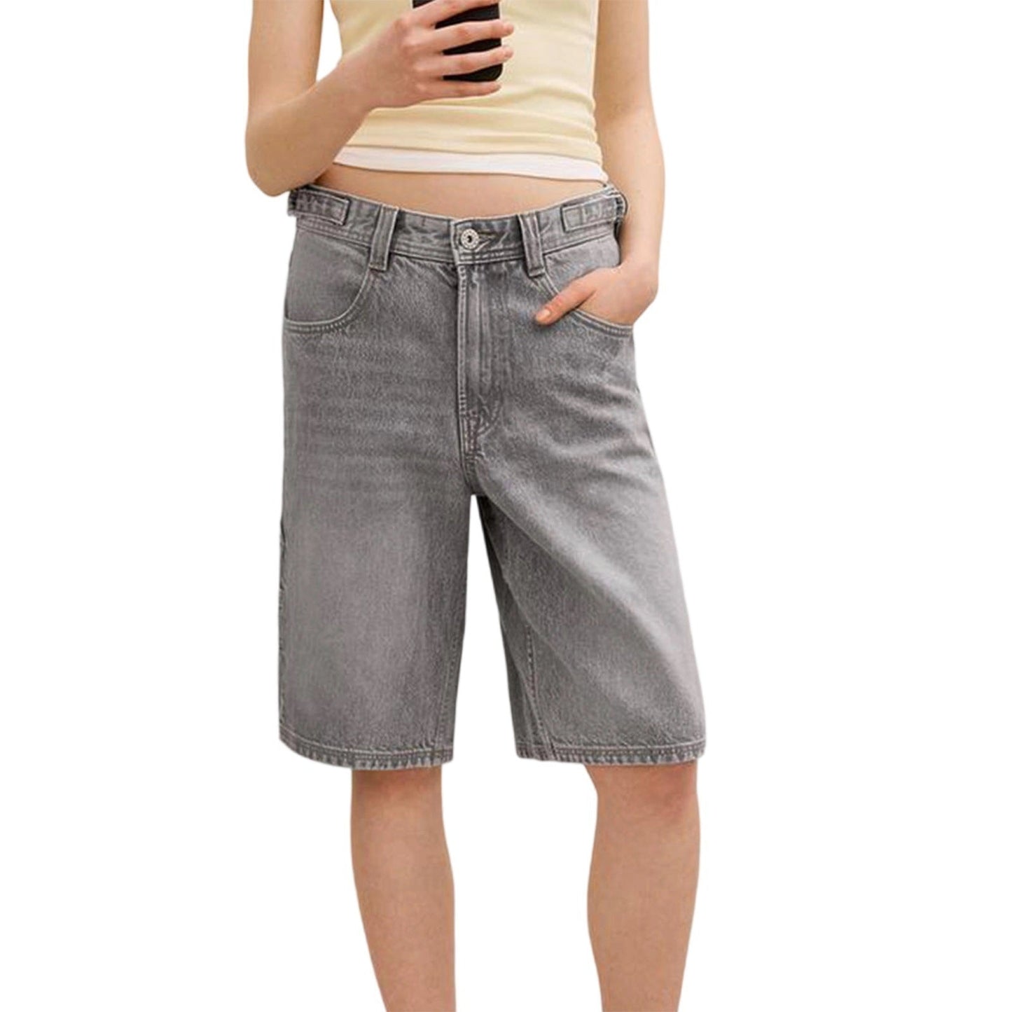 Damen Jeansshorts Lässig Mittlere Taille