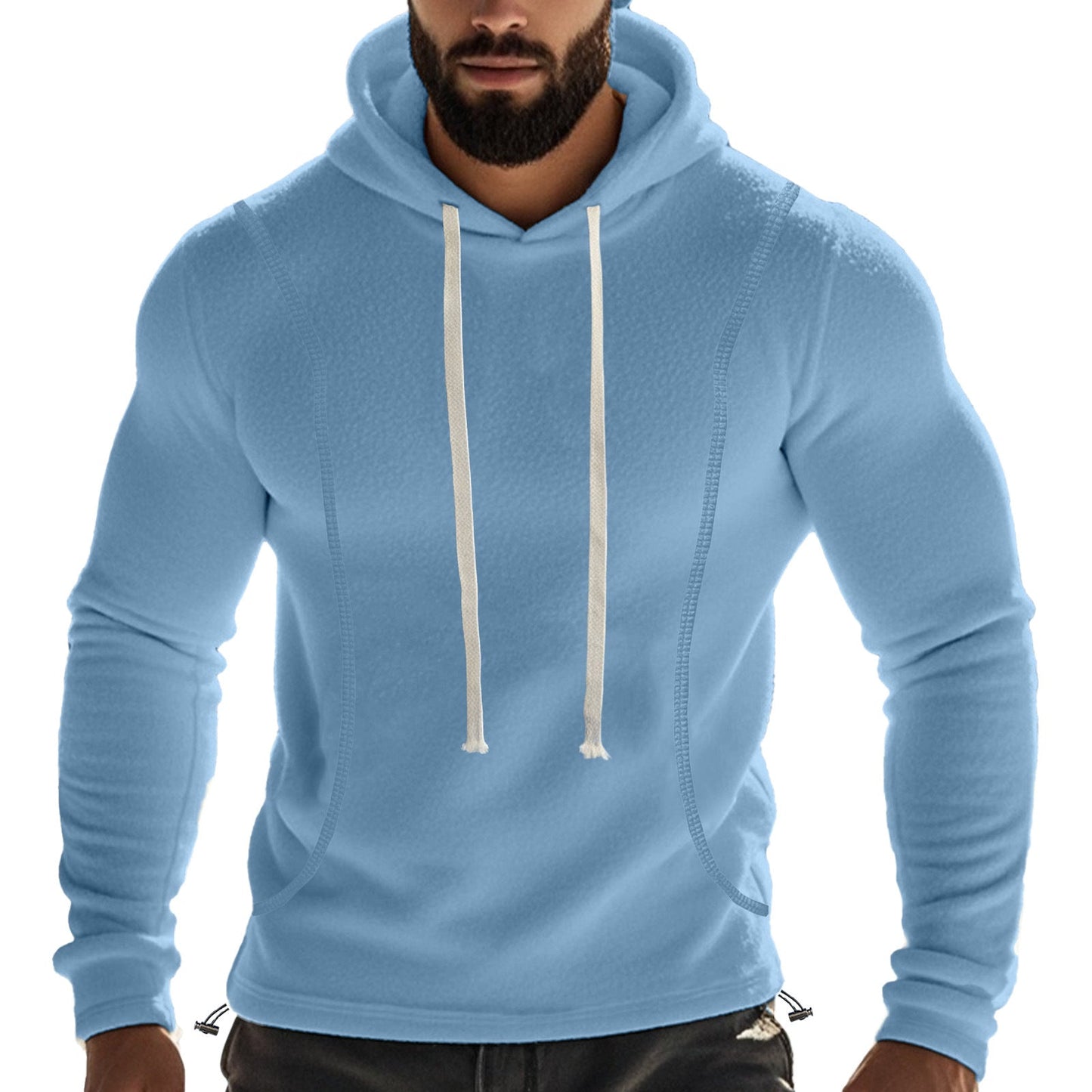 Herren Fleece Hoodie Premium Kängurutasche Modern Design - IdealeKleiden