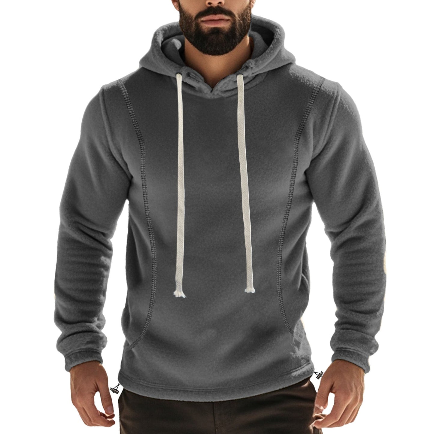Herren Fleece Hoodie Premium Kängurutasche Modern Design