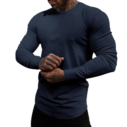 Herren Langarmshirt Weich Baumwolle Modern Rundhals
