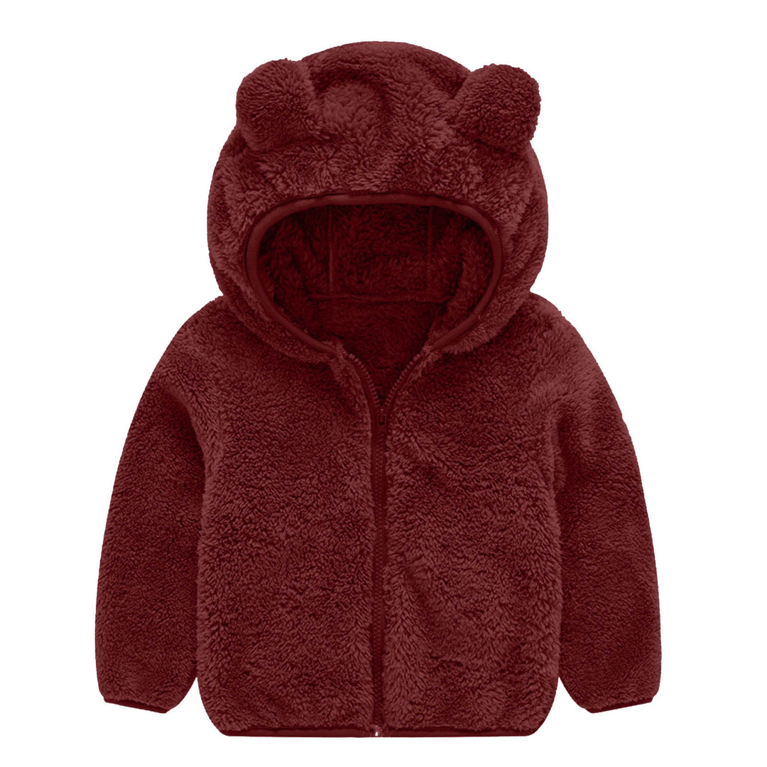 Damen Fleecejacke Bärenohren Mütze Warm Kuschelig
