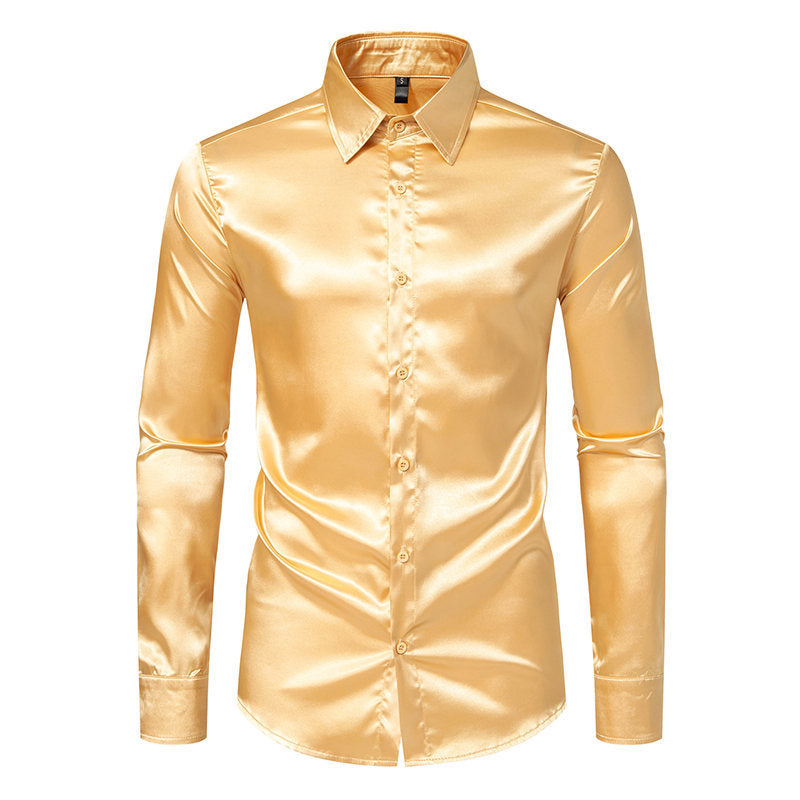 Herren Hemd Elegant Satin Glanz