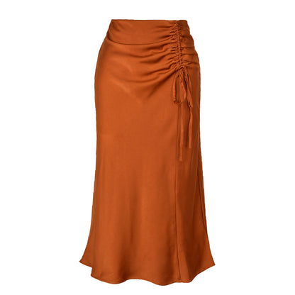 Damen Midirock Elegant Raffte Details