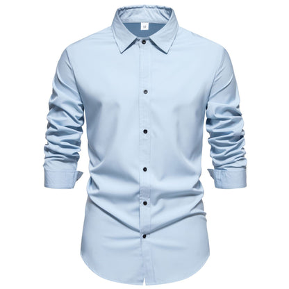 Herren Langarmhemd Baumwolle Moderner Schnitt