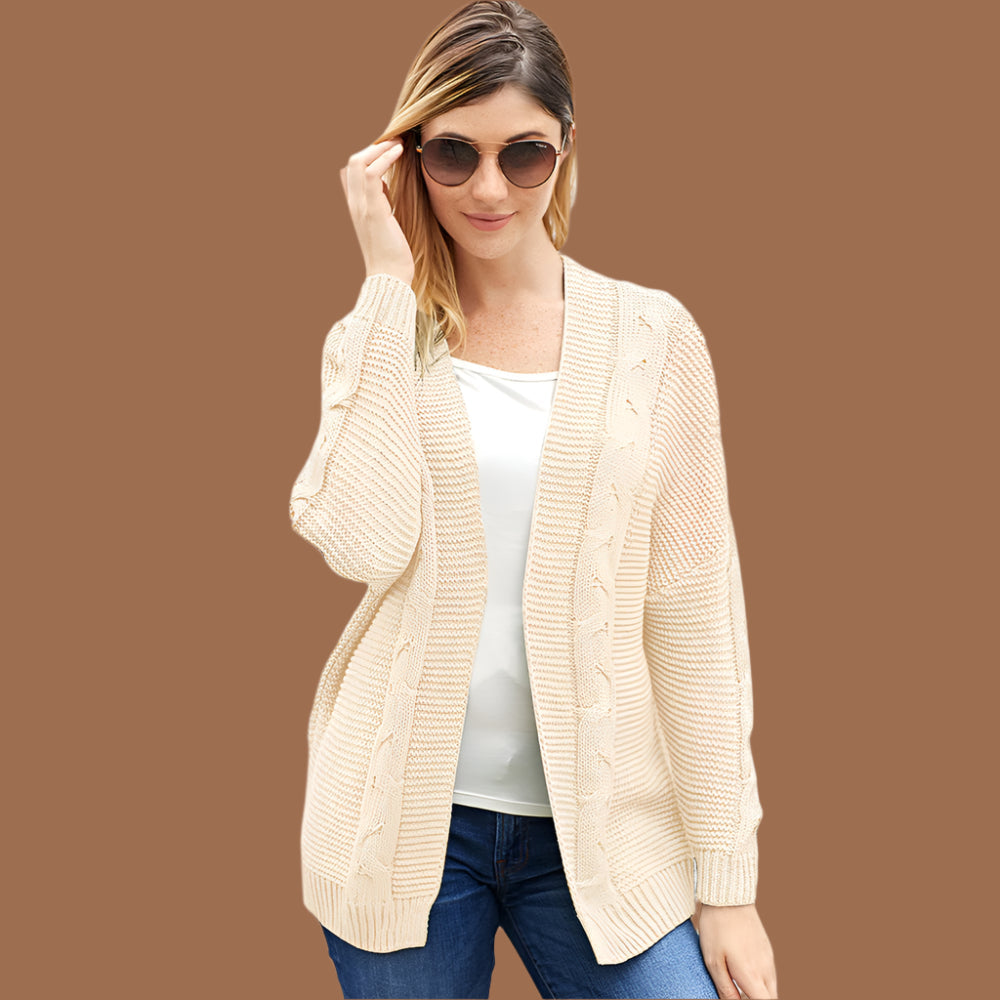 Großzügige Strickjacke Übergröße Offen Vorne