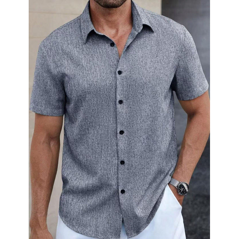 Herren Kurzarmhemd Strukturiert Modern Design