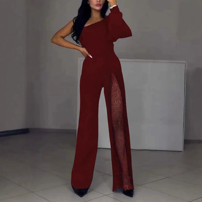 Eleganter Damen Jumpsuit Pailletten Detail
