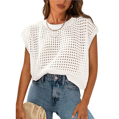 Damen Stricktop Lässig Luftig Sommer - IdealeKleiden