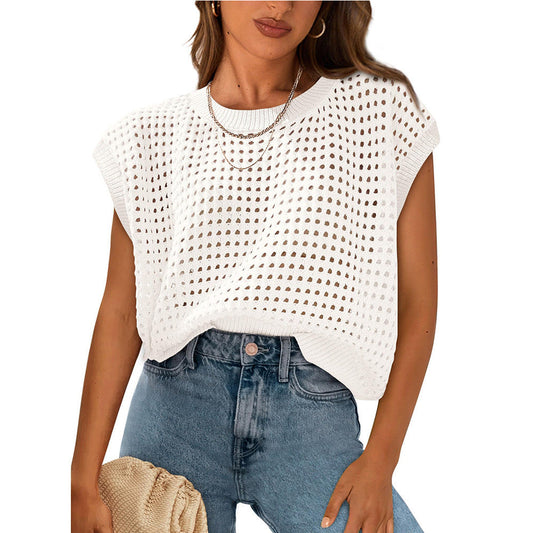 Damen Stricktop Lässig Luftig Sommer - IdealeKleiden