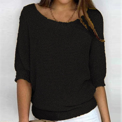 Eleganter Einfarbiger Pullover
