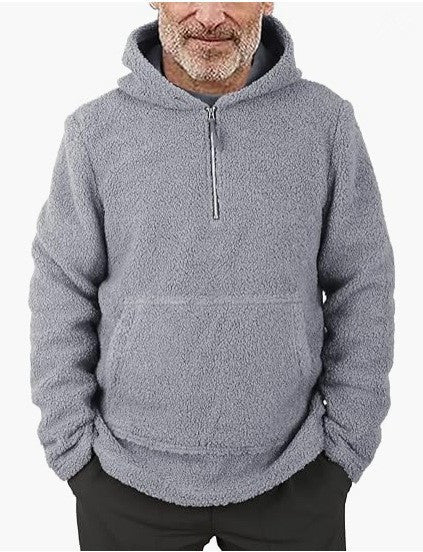 Herren Fleece Pullover Kuschelig Halbzipper Design