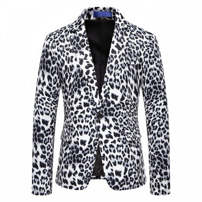 Herren Blazer Leopardenmuster Elegant Modern