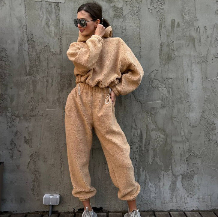 Bequeme Loungewear Set Fleece Hoodie Hose