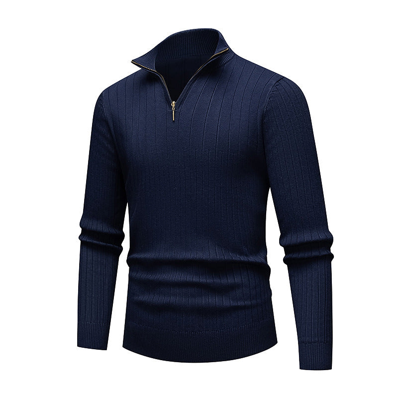 Herren Strickpullover Modern Stehkragen Reißverschluss Qualität