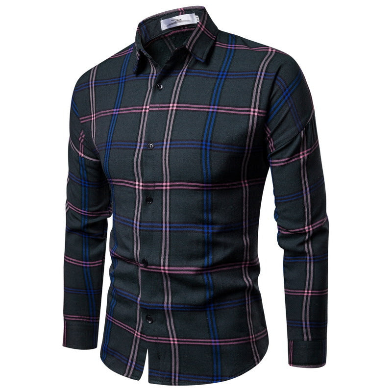 Herren Flanellhemd Kariert Modern Bequem