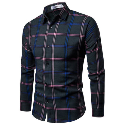 Herren Flanellhemd Kariert Modern Bequem