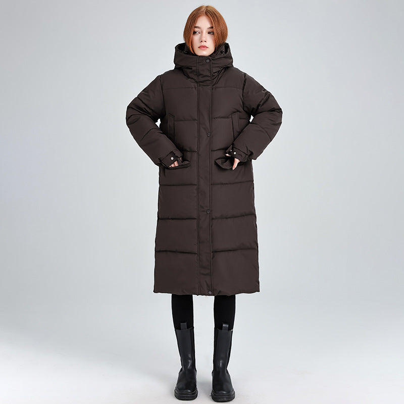 Damen Winterjacke Lang Isoliert Kapuze Warm