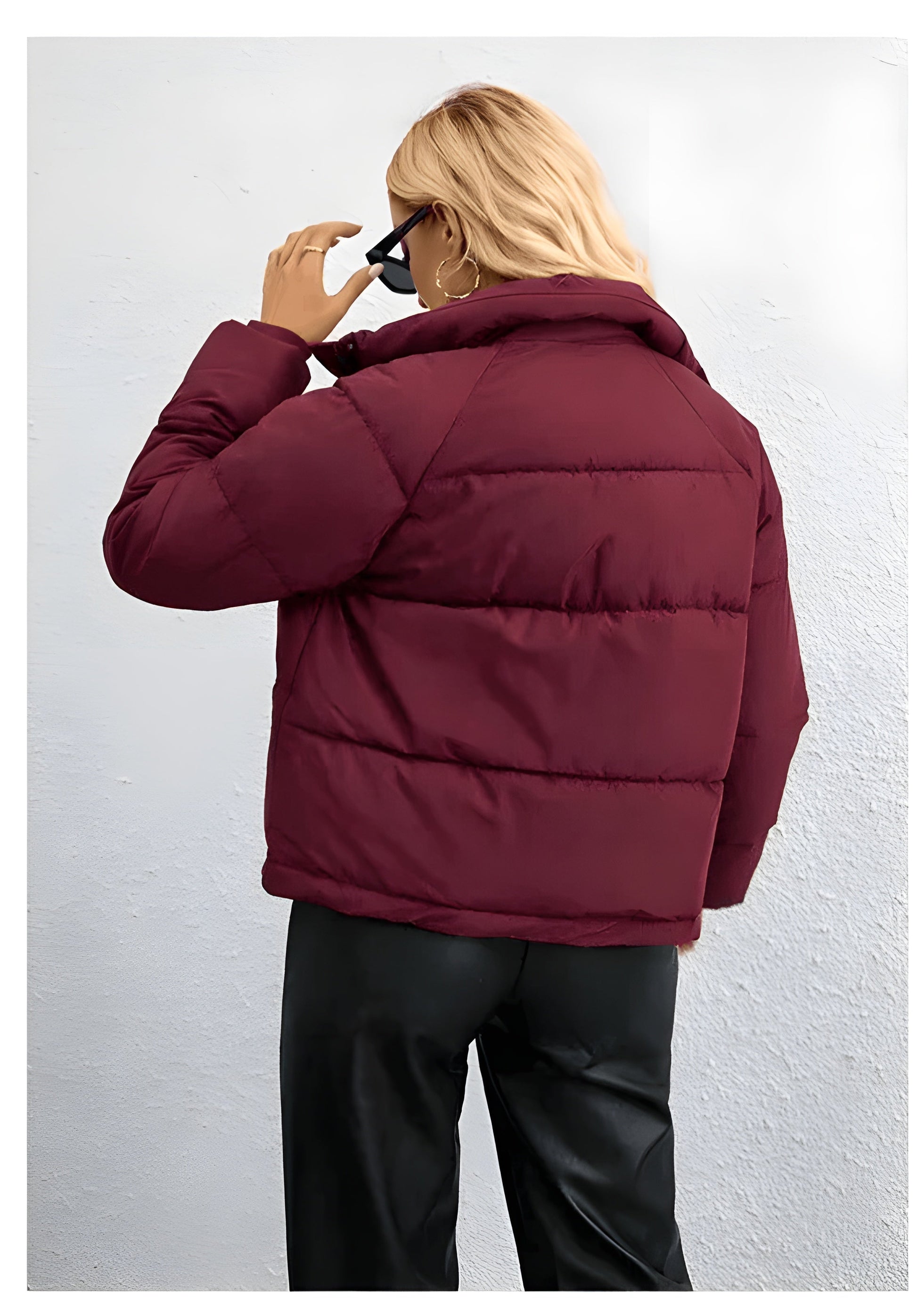 Warme Damen Pufferjacke mit Reißverschluss und Hohem Kragen → Damen Winterjacke Warm Isoliert Modern - IdealeKleiden
