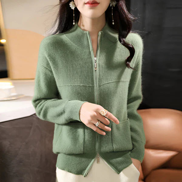 Kuschelige Wolljacke Damen Stil