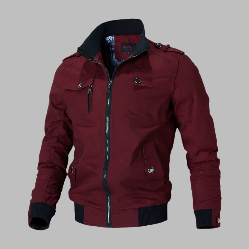 Bequeme Bomberjacke Baumwolle Relaxed Fit Reißverschluss