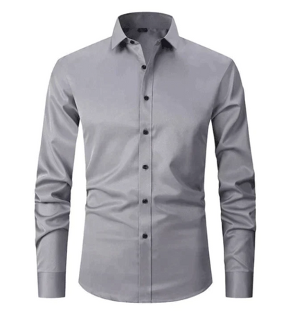Slim Fit Herrenhemd Knöpfe Stretch