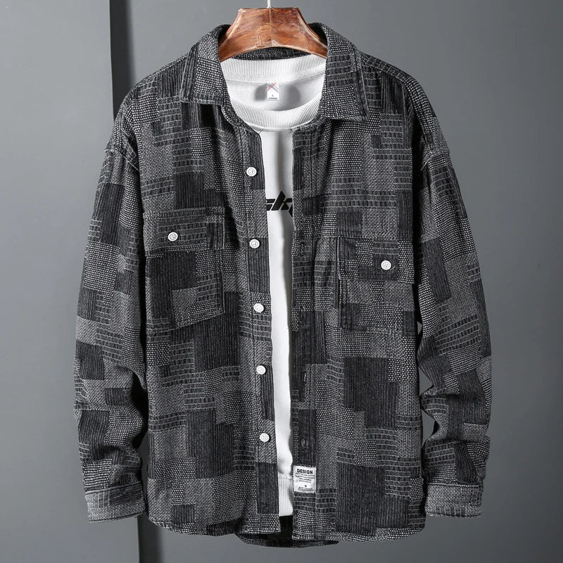 Herren Oberhemd Langarm Knöpfe Elegant