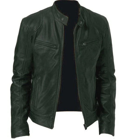Herren Lederjacke Winddicht Elegant