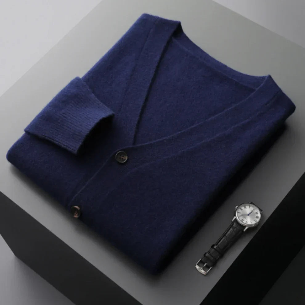 Herren Wintercardigan Elegant Schwarz