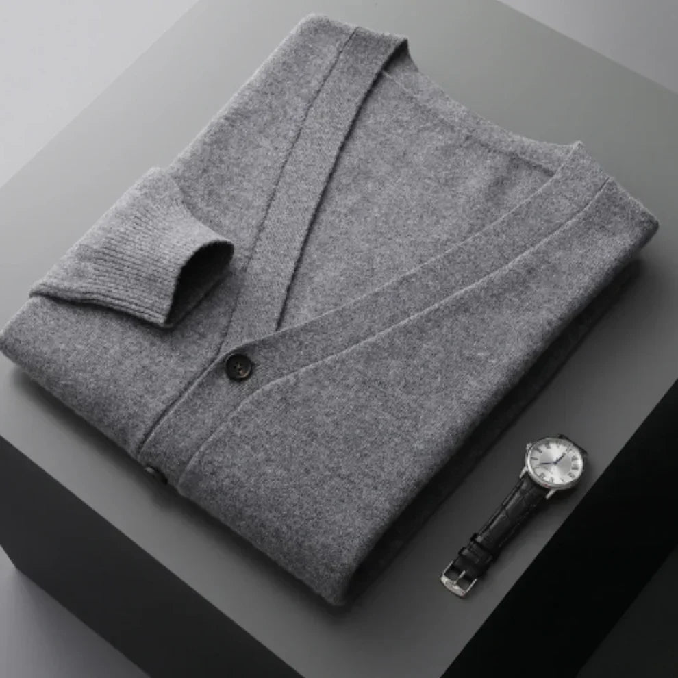 Herren Wintercardigan Elegant Schwarz