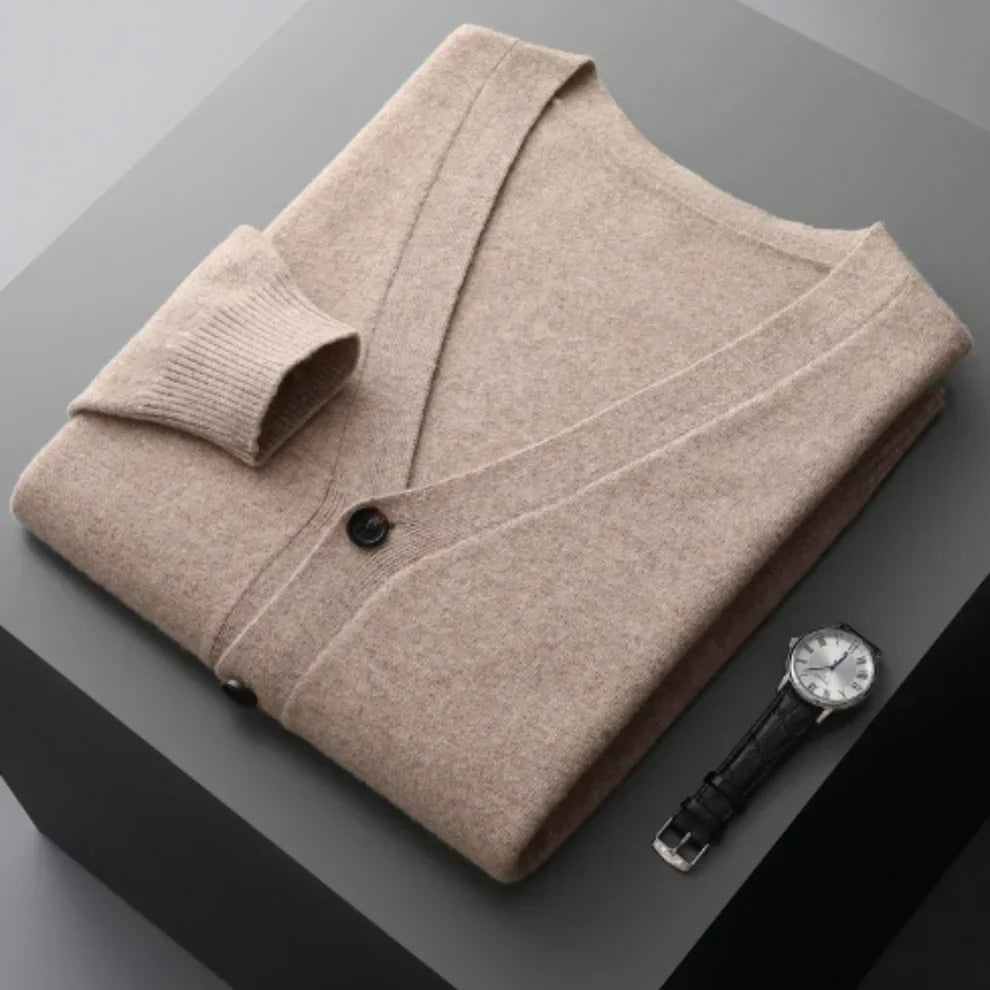 Herren Wintercardigan Elegant Schwarz