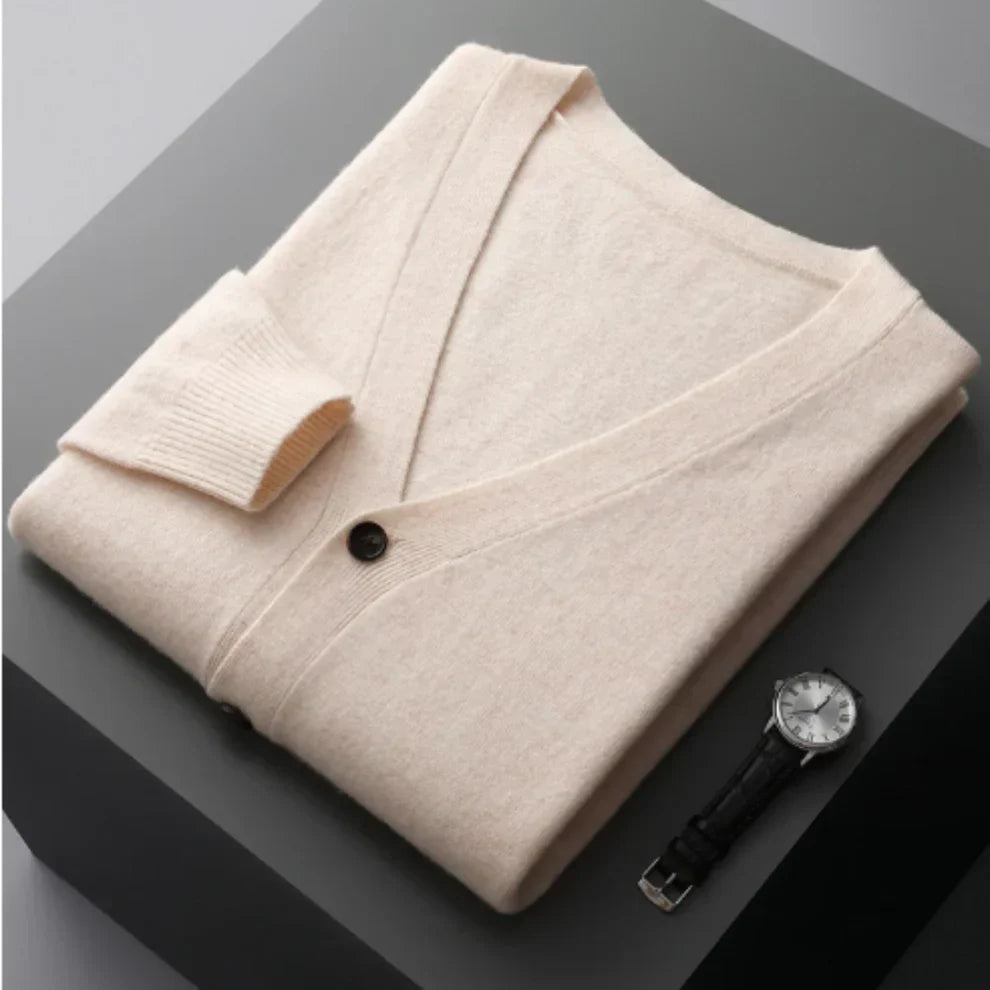 Herren Wintercardigan Elegant Schwarz