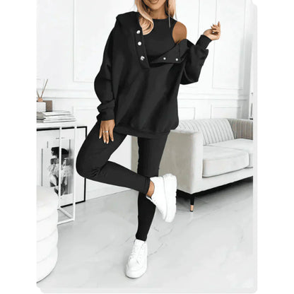 Damen Offshoulder Sweatshirt Set Weich