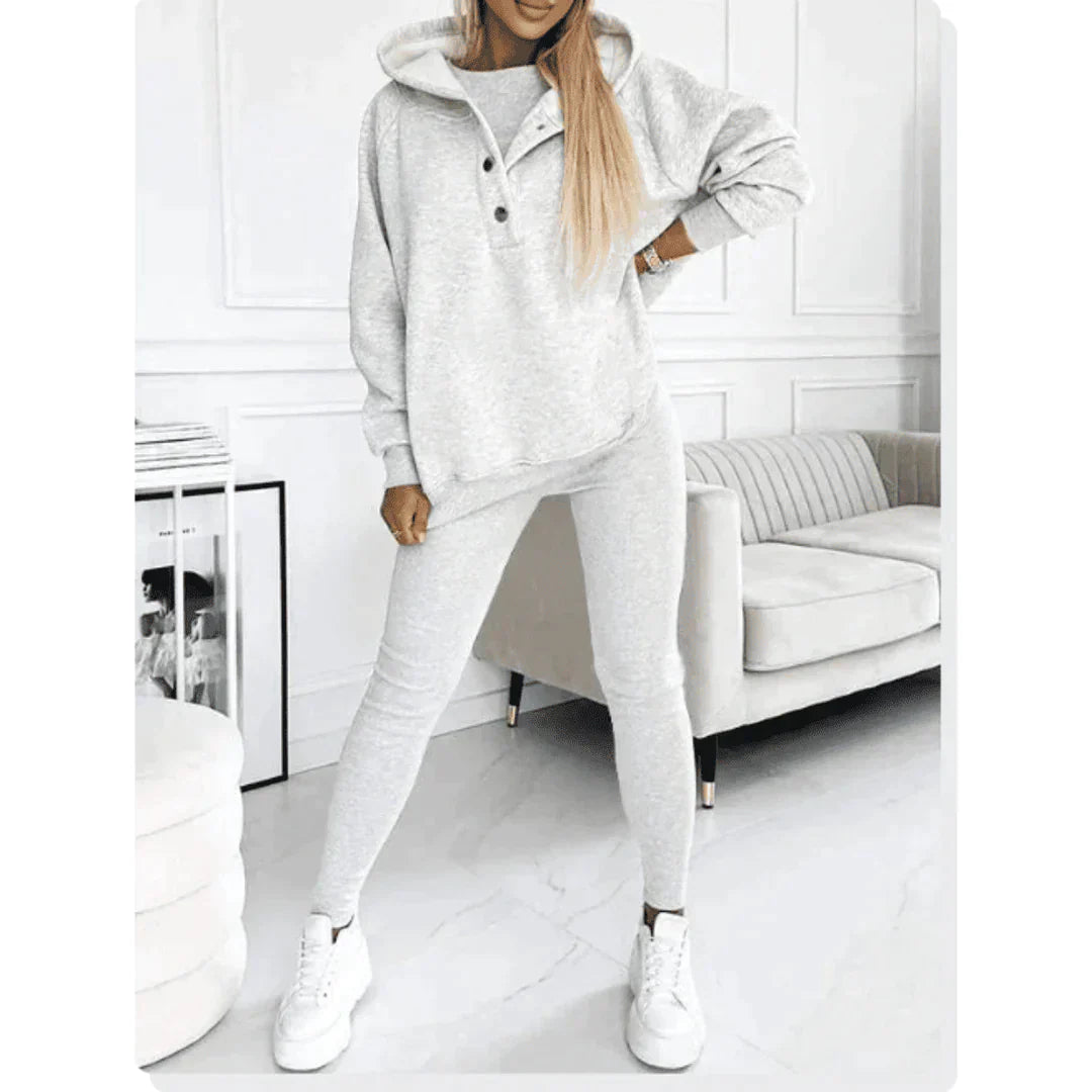 Damen Offshoulder Sweatshirt Set Weich