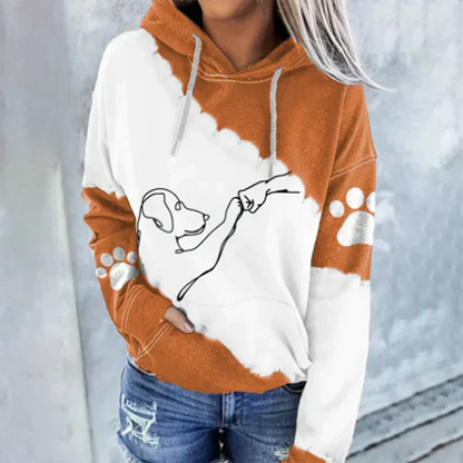 Modischer Kapuzenpullover Hunde Muster Trendy Style