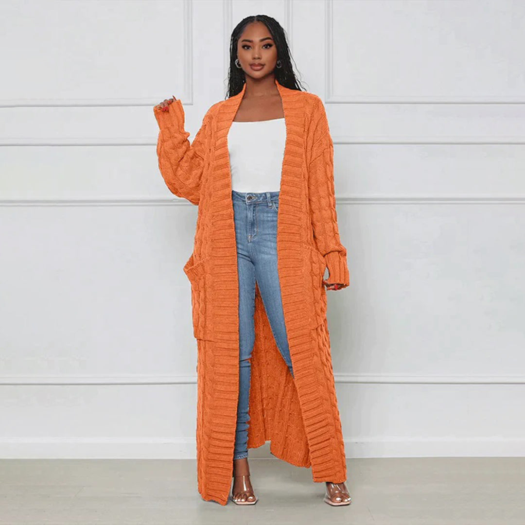 Langer Cardigan Damen Klassisch Winter