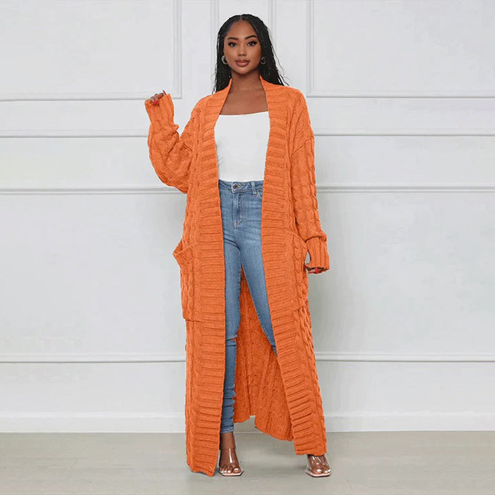Langer Cardigan Damen Klassisch Winter