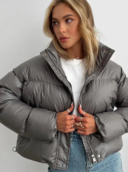 Warme Pufferjacke Kurz Damen