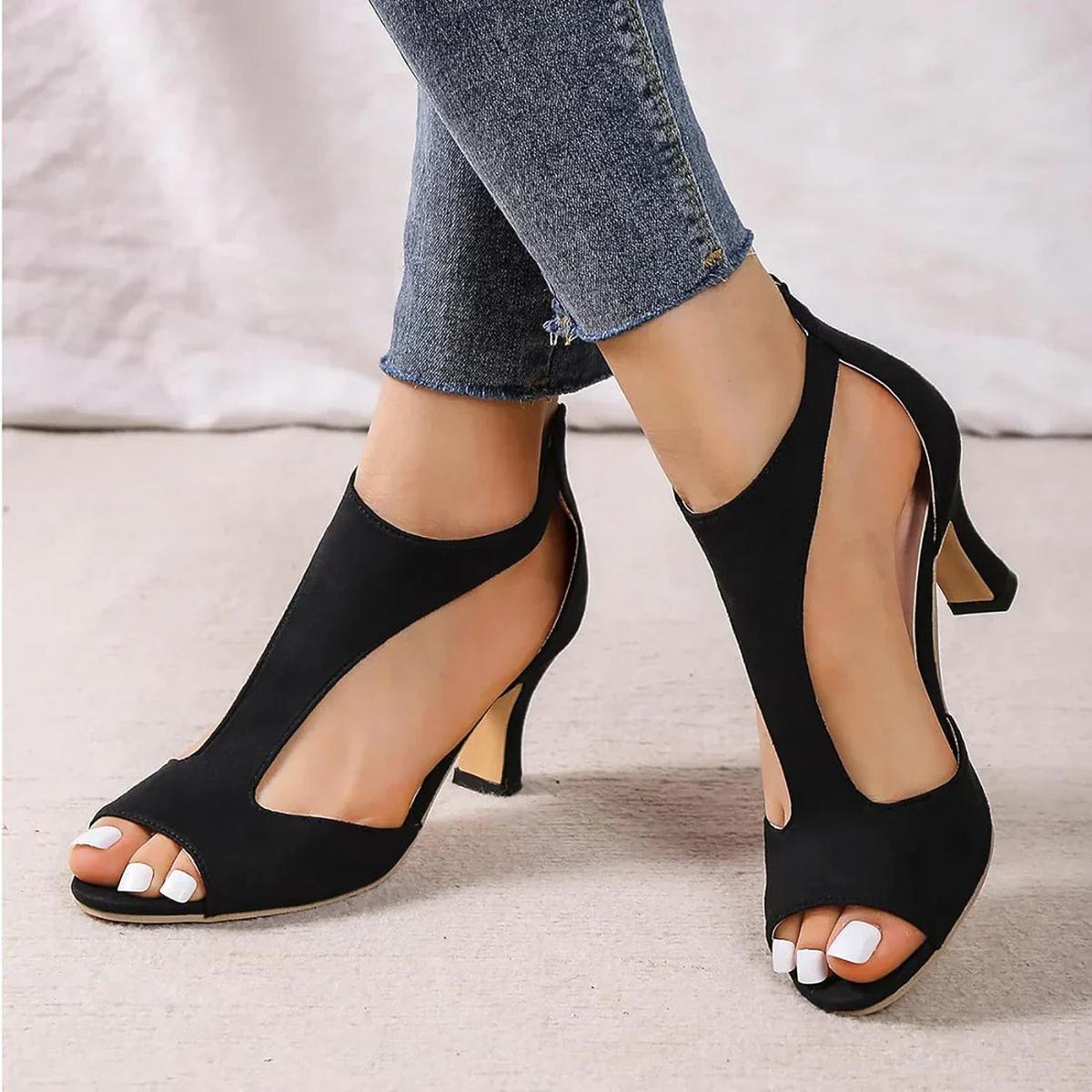Damen Sandalen Offener Zehenbereich Hochabsatz