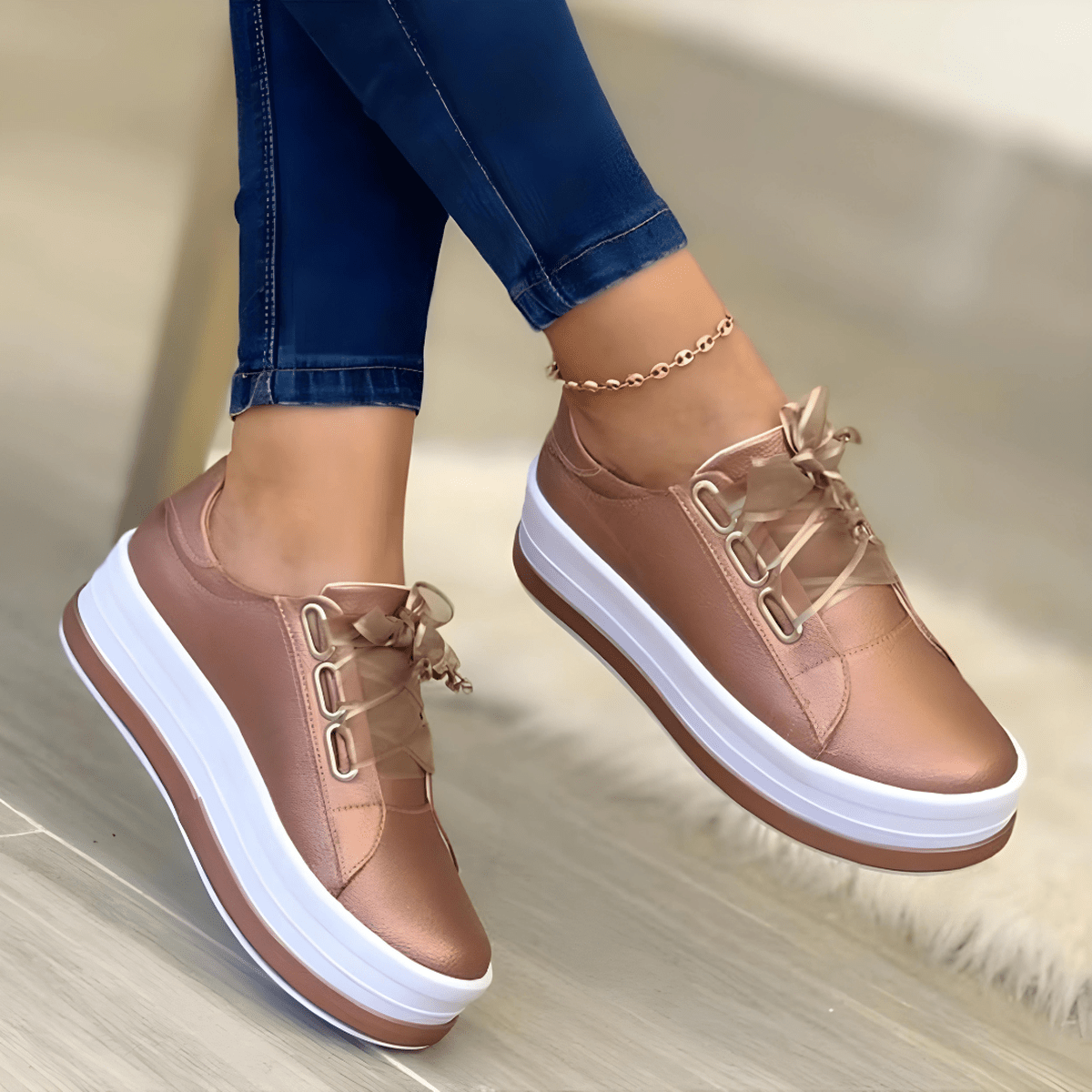 Damen Schnürschuhe Modern Freizeitlook