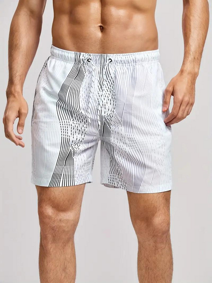 Herren Badehose Streifen Schnürung